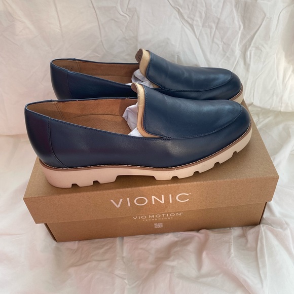 Vionic Women's Navy Kensley Loafers with Cream Sole - Picture 3 of 5